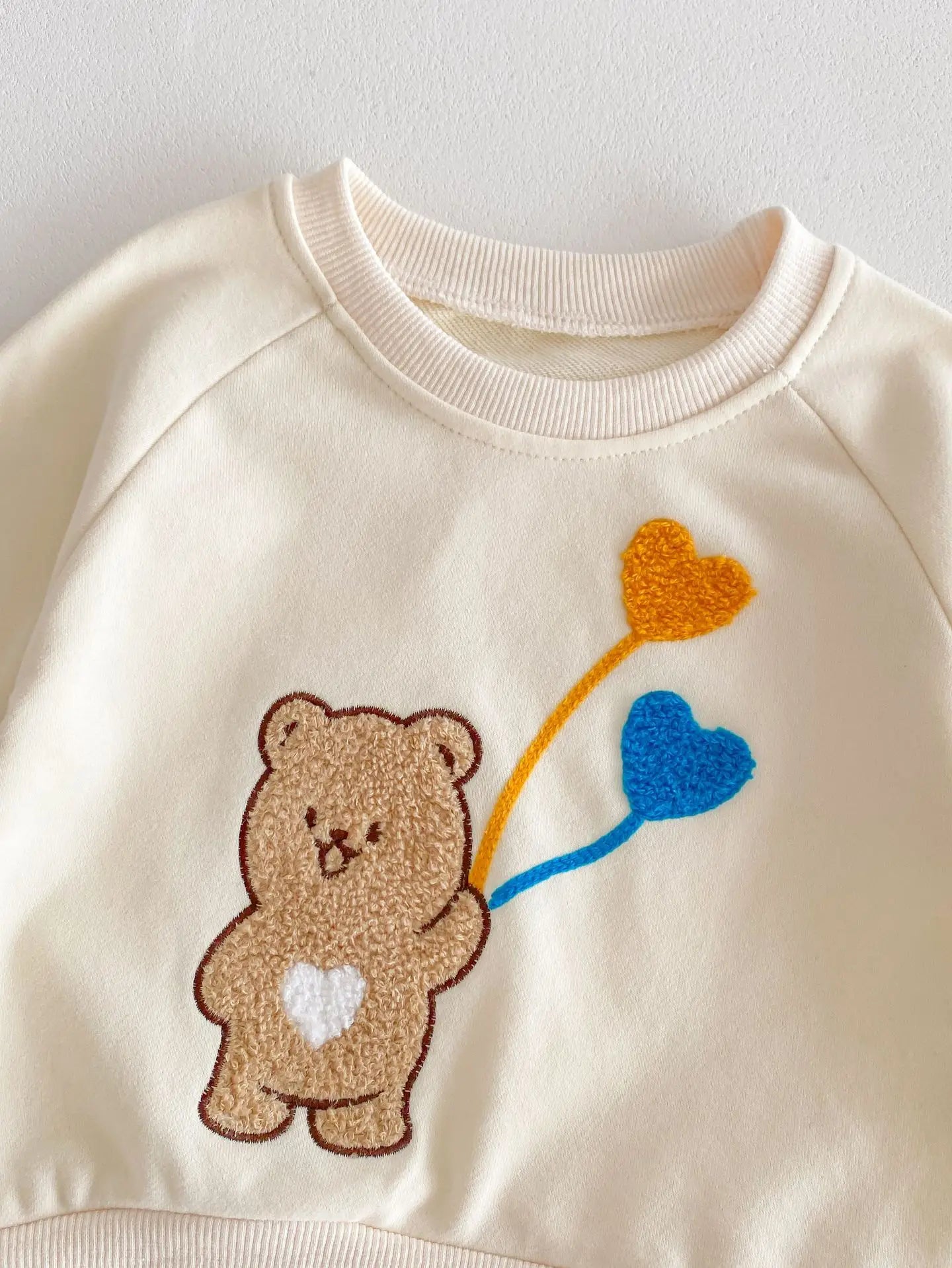 2024 NEW Flocking Bear Sweatshirt Set 2pcs 3M-4Y