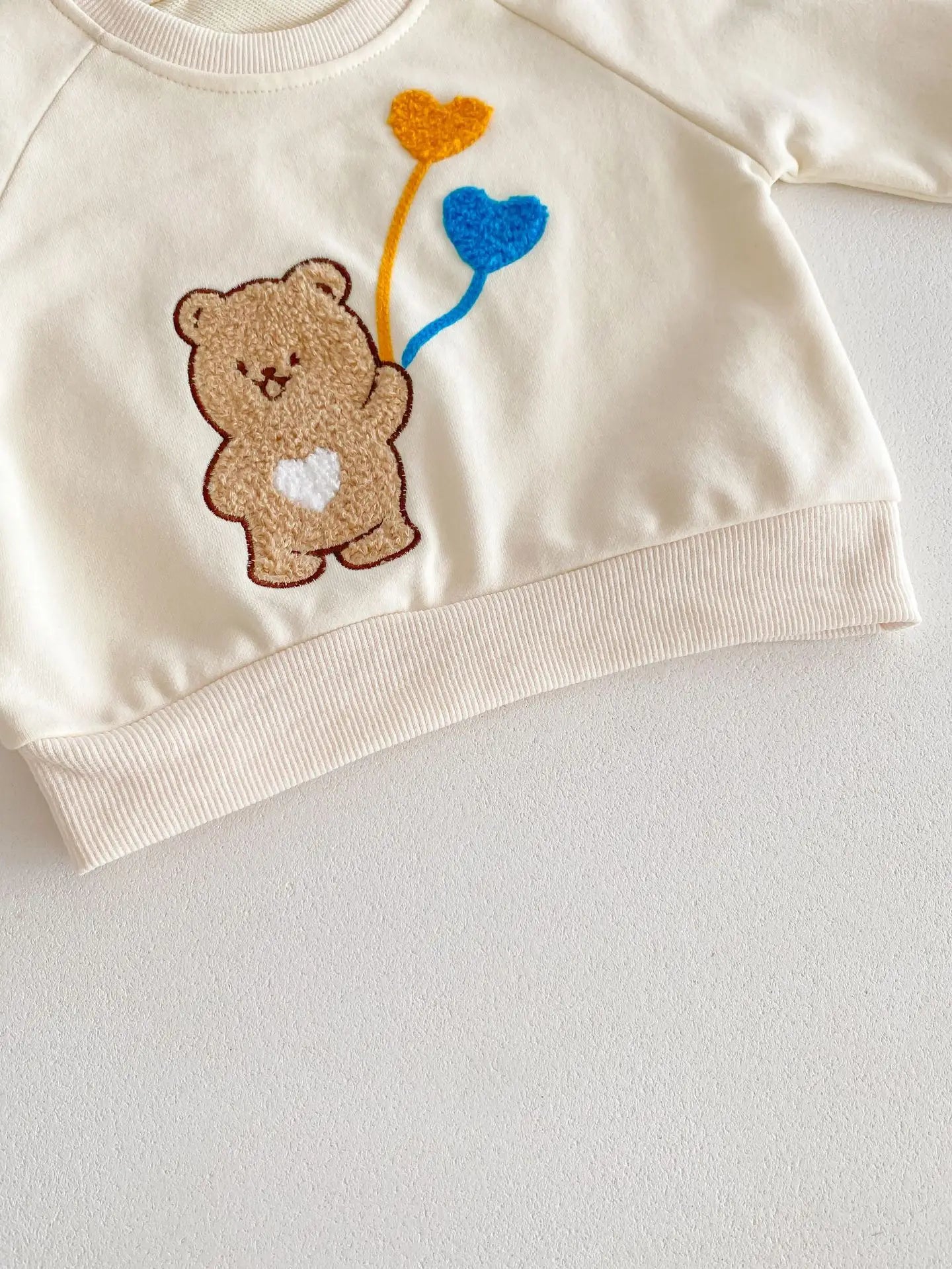 2024 NEW Flocking Bear Sweatshirt Set 2pcs 3M-4Y