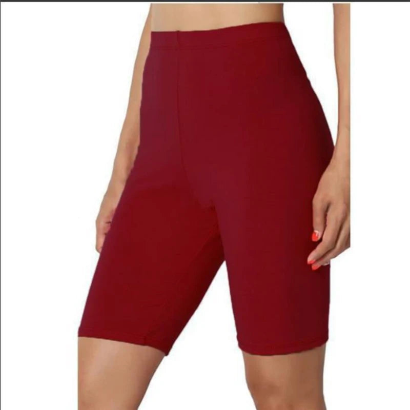 2024 Women Elastic Shorts/ Casual /High Waist Tight Fitness Slim Skinny Bottoms