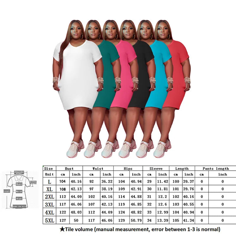 Plus size Women Pencil Dresses 4XL 5XL Candy  Color  Fashion clothing