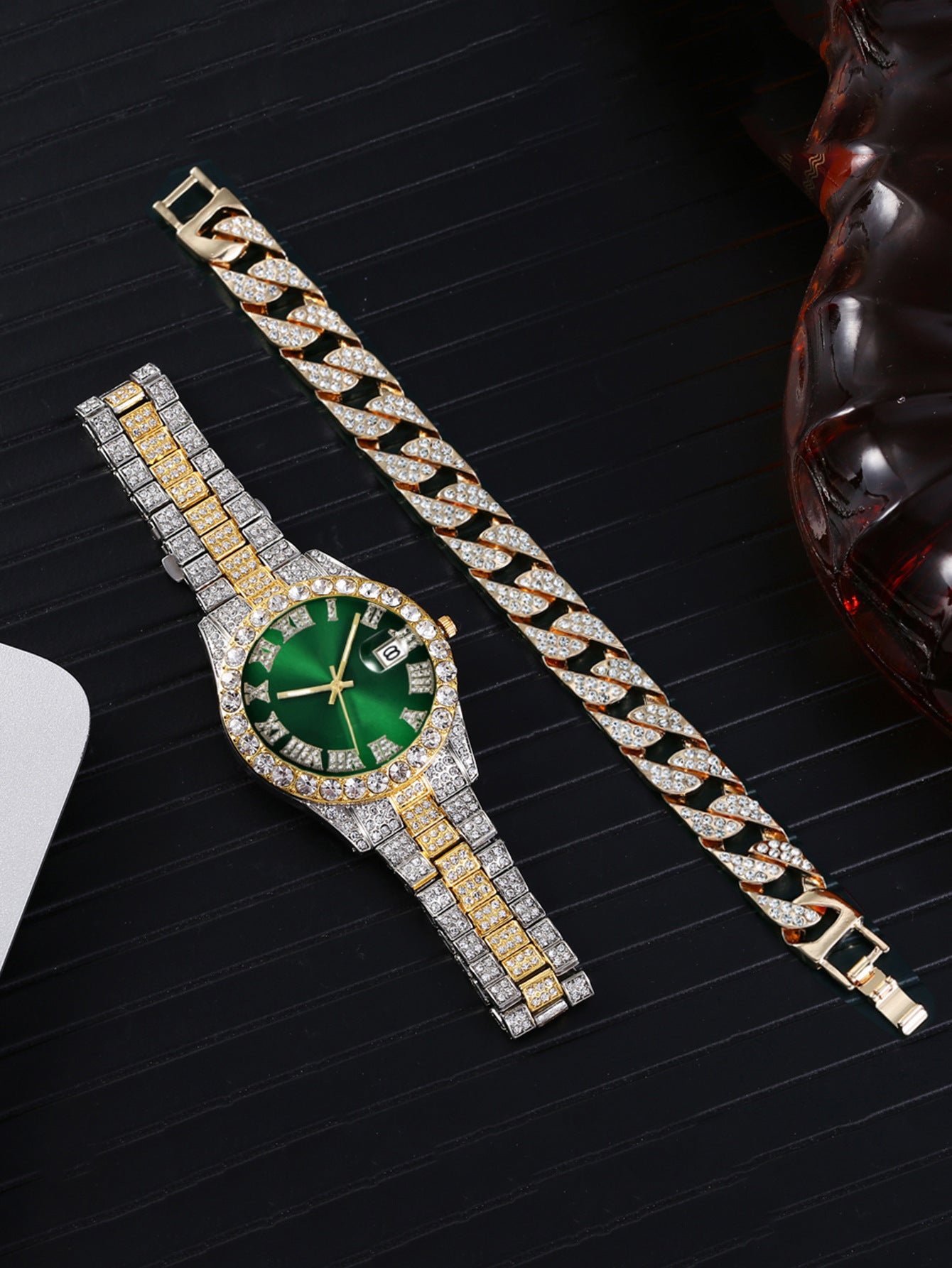 Watch Men Luxury Brand Full Diamond Mens Watches AAA CZ Quartz Men's Watch Waterproof Hip Hop Male Clock Gift for Men