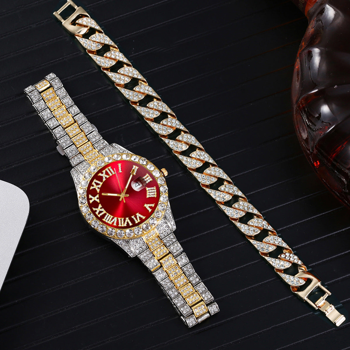 Watch Men Luxury Brand Full Diamond Mens Watches AAA CZ Quartz Men's Watch Waterproof Hip Hop Male Clock Gift for Men