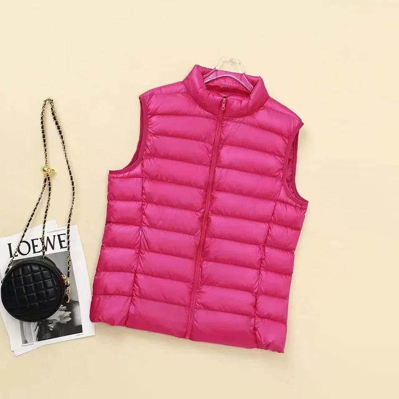 Women Sleeveless Down Jacket Plus Size 5XL 6XL 7XL 8XL 2023 New Autumn Winter Female Ultra Lightweight Packable Down Vest Coat