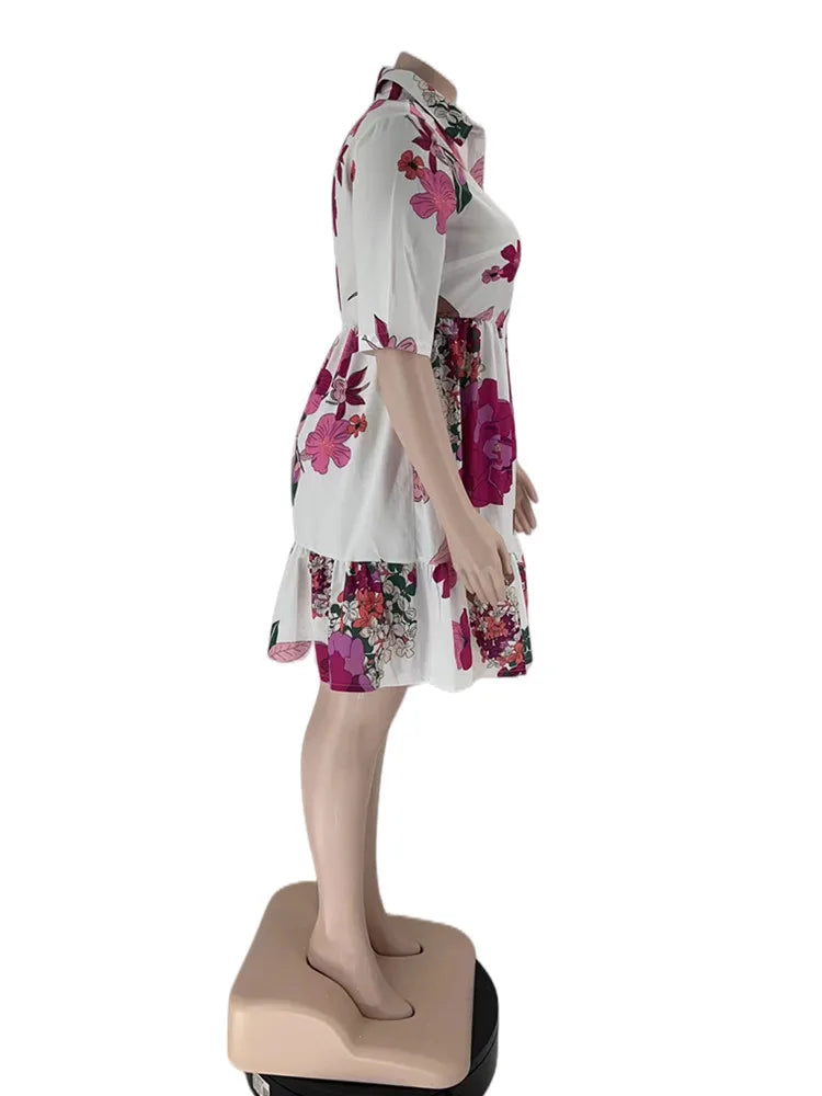 Wmstar Plus Size Floral Printed Elegant Casual C