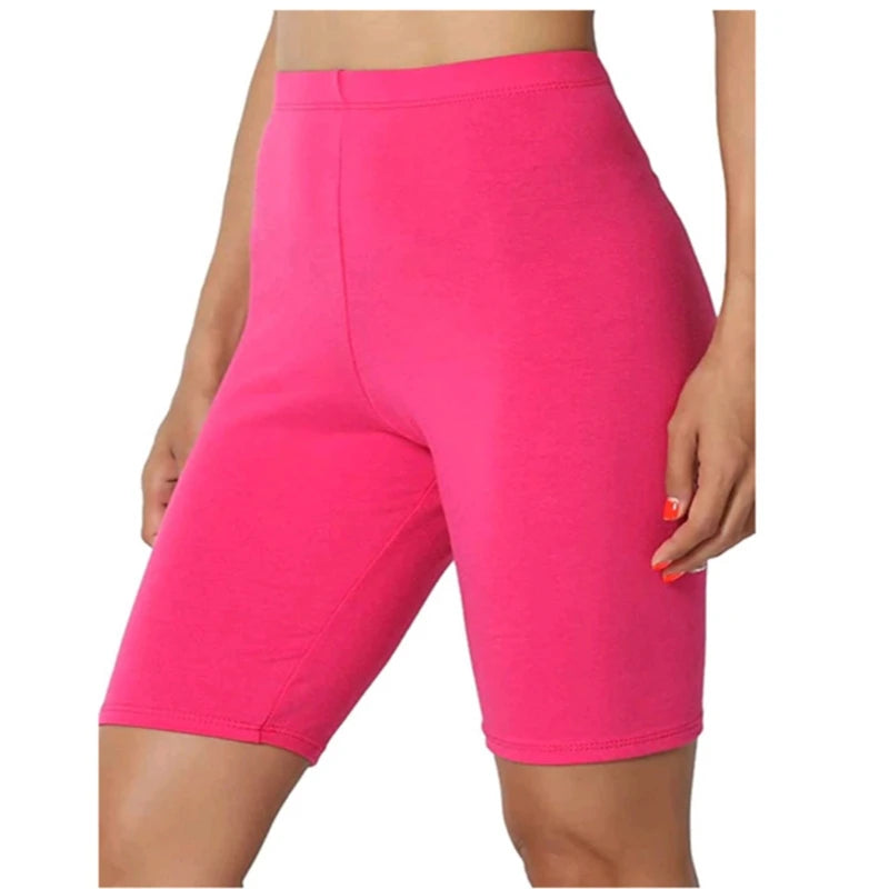 2024 Women Elastic Shorts/ Casual /High Waist Tight Fitness Slim Skinny Bottoms