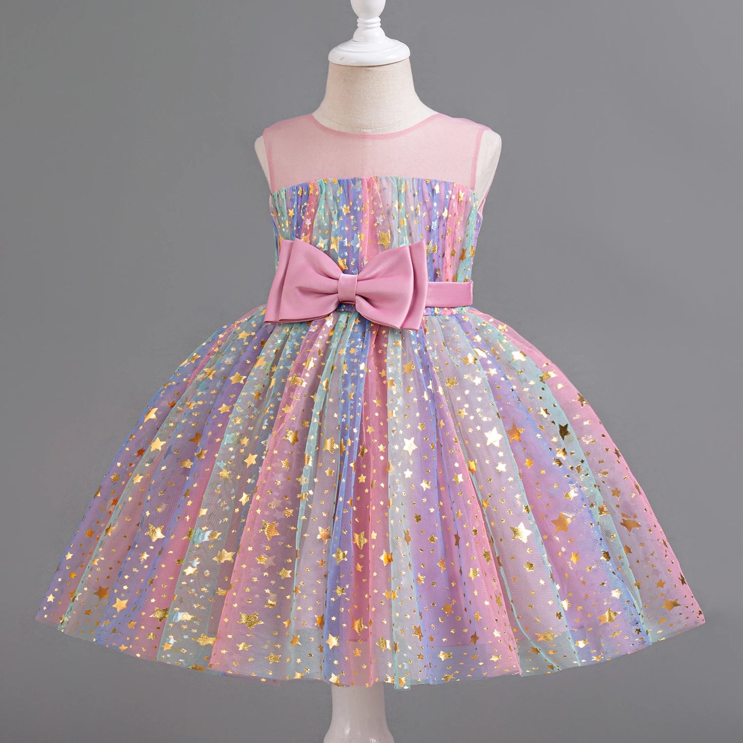 Unicorn Girls Rainbow Princess Dress Sequins Tutu  for Kid 3-8Y Children