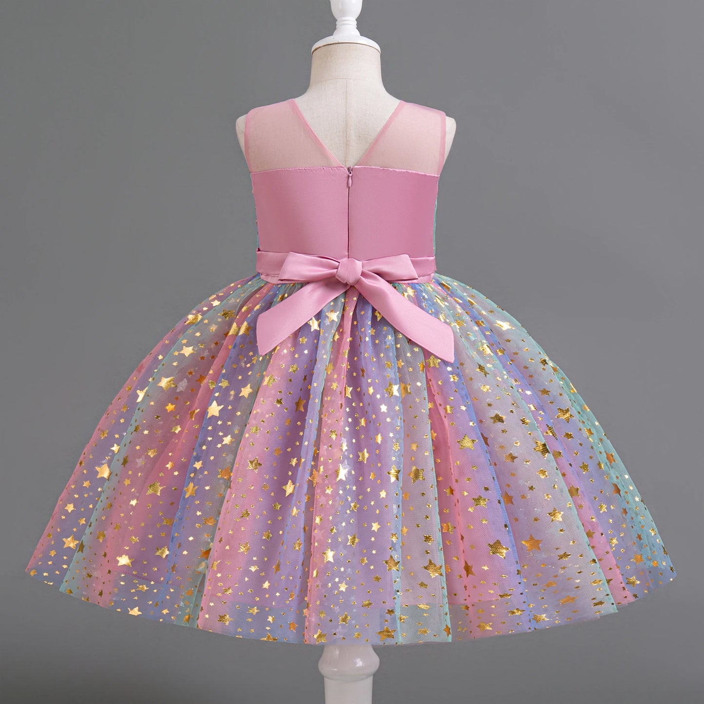 Unicorn Girls Rainbow Princess Dress Sequins Tutu  for Kid 3-8Y Children