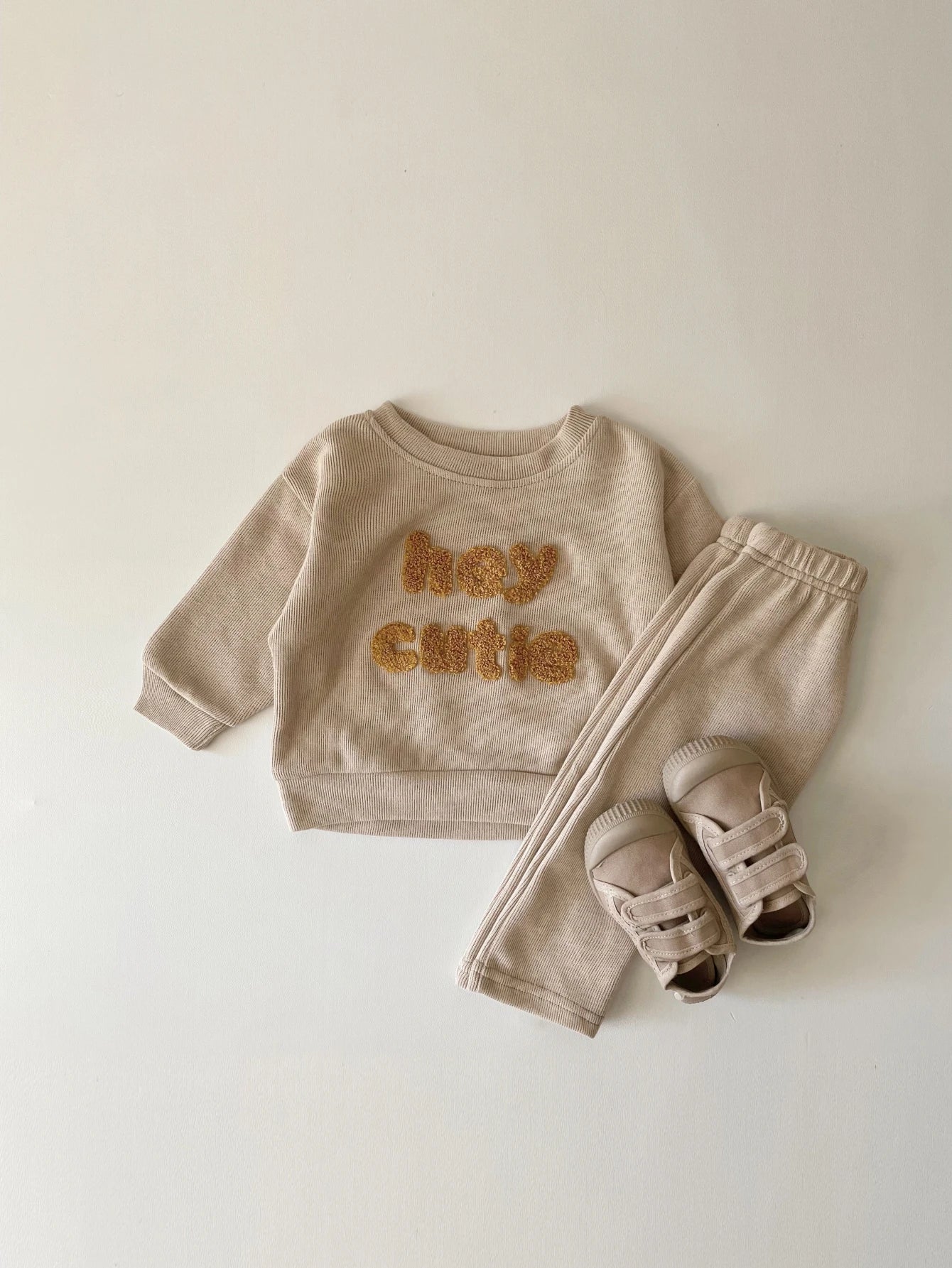 Europe Baby Cotton Kintting Clothing Sets Kids Boys Girls Spring Clothes Loose Tracksuit Pullovers Tops+Pants 2PCS Outfits