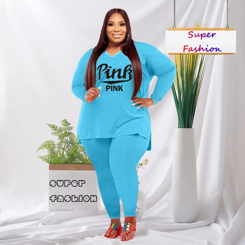 XL-3XL 4XL 5XL Fall 2024 Plus Size Two Piece Sets