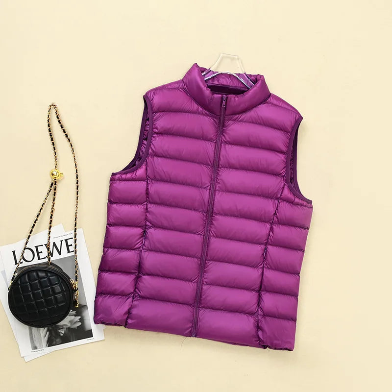 Women Sleeveless Down Jacket Plus Size 5XL 6XL 7XL 8XL 2023 New Autumn Winter Female Ultra Lightweight Packable Down Vest Coat