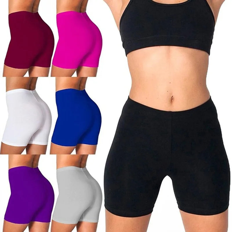 2024 Women Elastic Shorts/ Casual /High Waist Tight Fitness Slim Skinny Bottoms