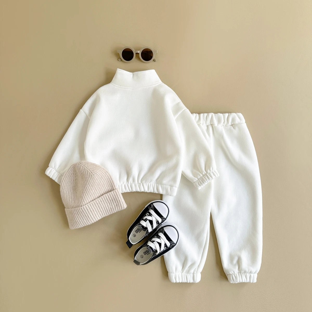 Baby Set Winter Autumn Thicken Half-Zip Fleece Jacket + Pant