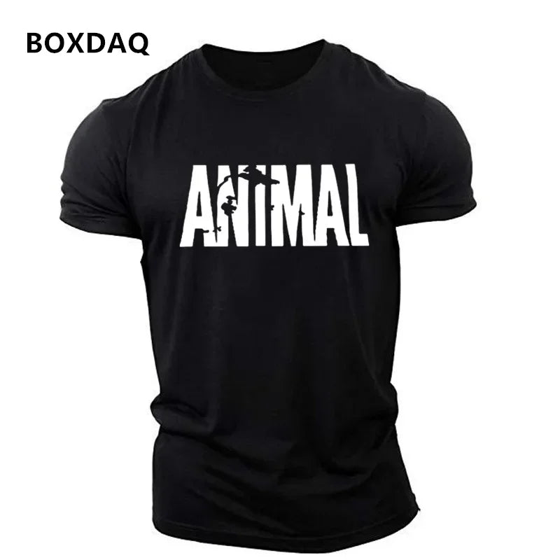 Animal Letter English 3D Print T Shirt 6XL Plus Size Men's Clothing Sports T-Shirts