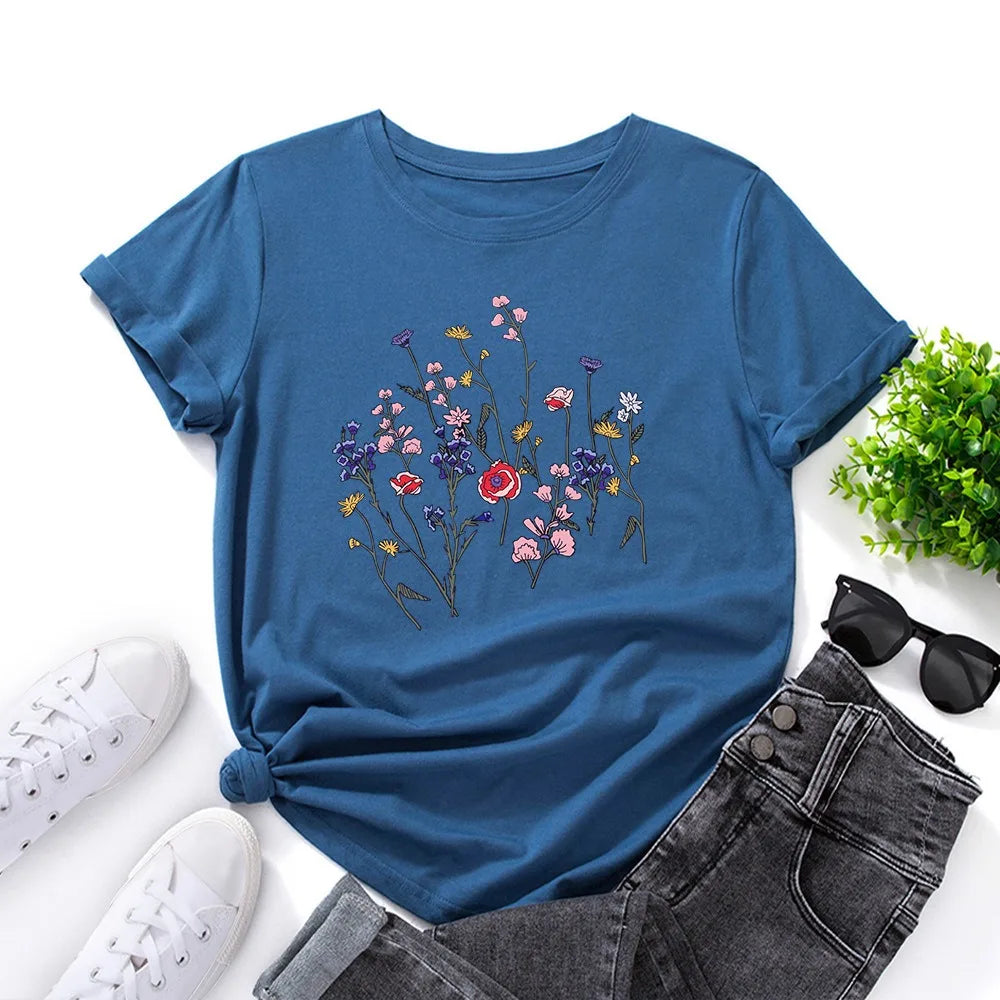 Oversized Women's T-shirt Graphic  Cotton Female Tshirt