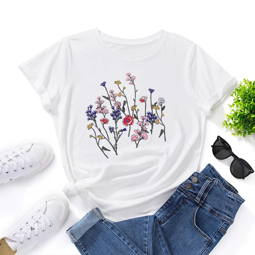 Oversized Women's T-shirt Graphic  Cotton Female Tshirt