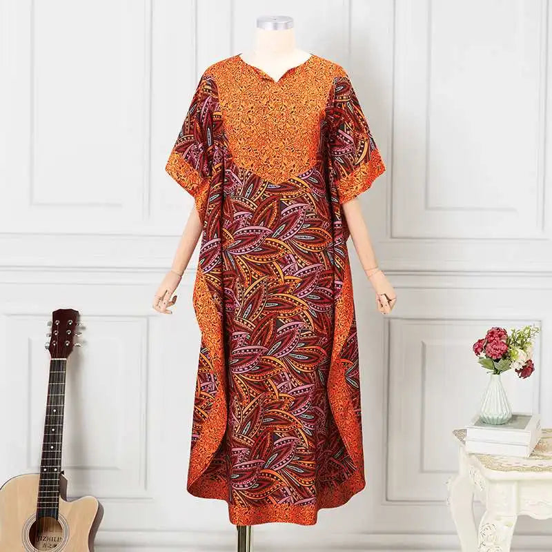 Plus Size 5XL VONDA Women Bohemian Printed Long Sundress 2024