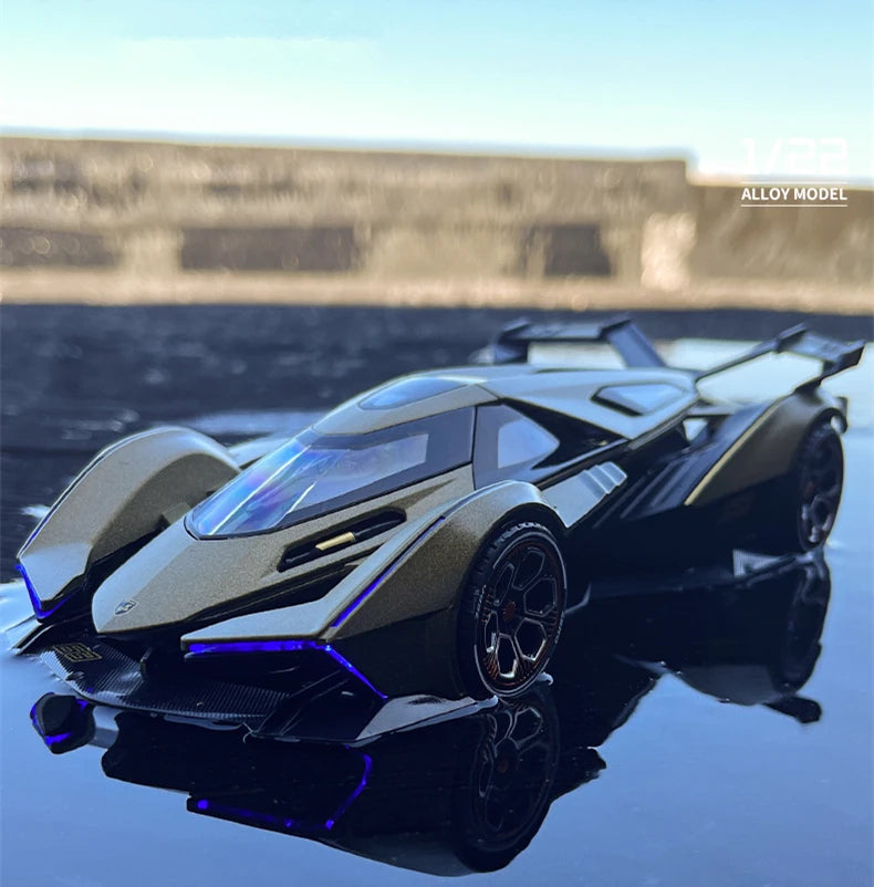 [Hot-Sale] Sports Car 1:24 V12 Vision GT Gran Turismo Alloy Concept Model Diecasts Metal Racing Model Sound Light Kids Toy Gift