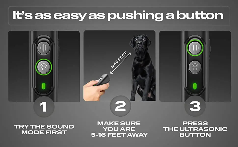 ABQP Ultrasonic Pet Dog Repeller Anti Barking Stop Bark Training Device High Power Dog Training Repellents With USB Rechargeable