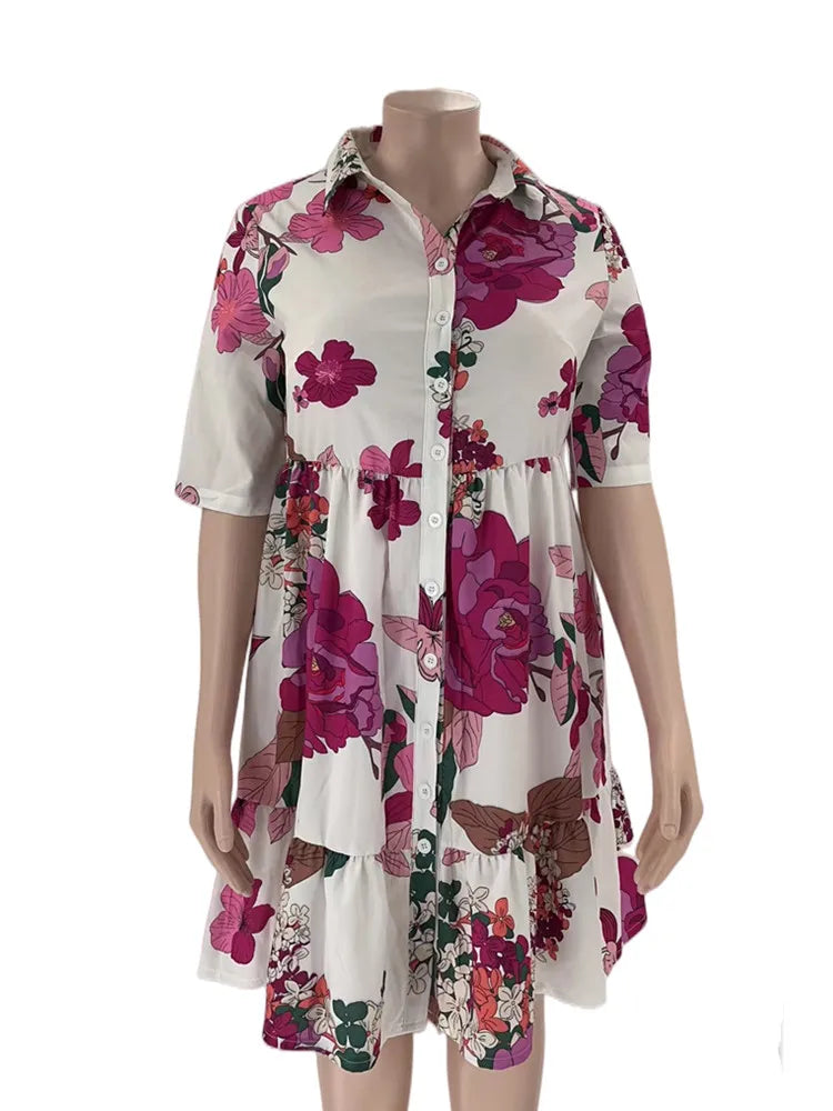 Wmstar Plus Size Floral Printed Elegant Casual C