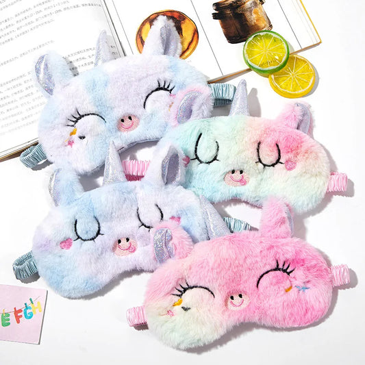 Sleeping Mask Sleeping Blindfold Soft Plush Unicorn Eye Masks  Eye Cover Plush Mask Eyepatch Nap Health Eye Cover