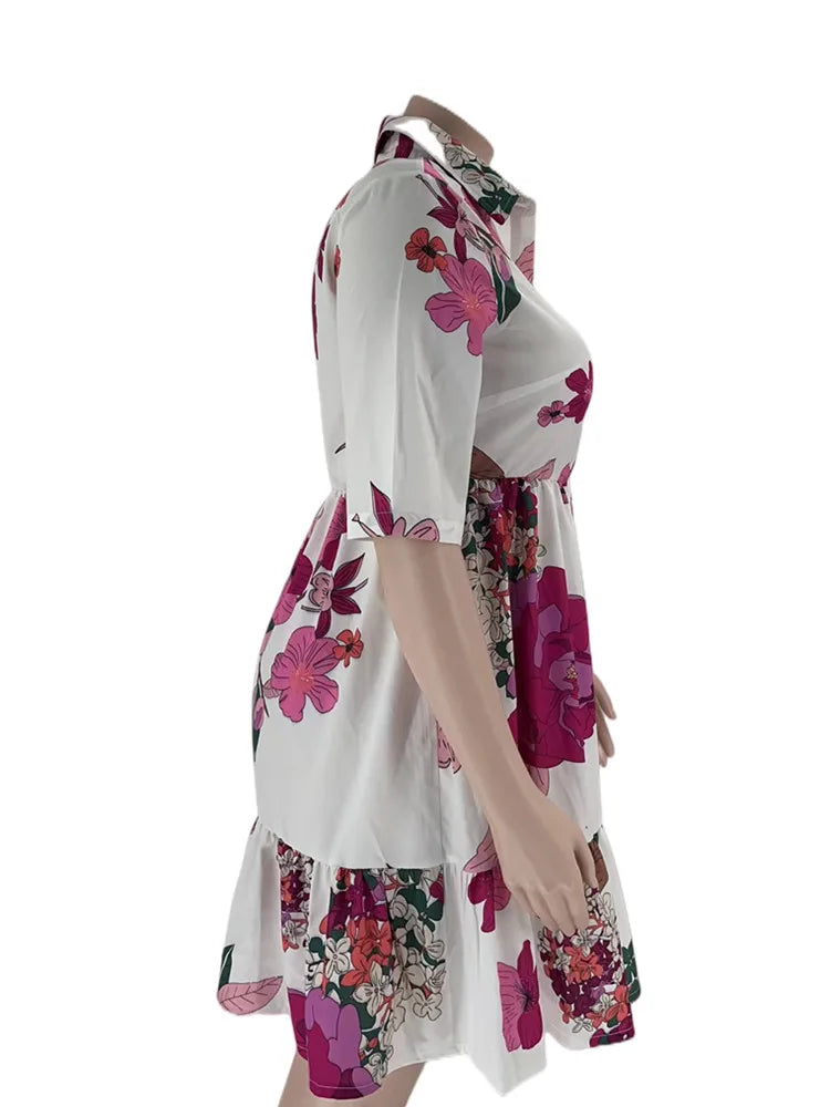 Wmstar Plus Size Floral Printed Elegant Casual C