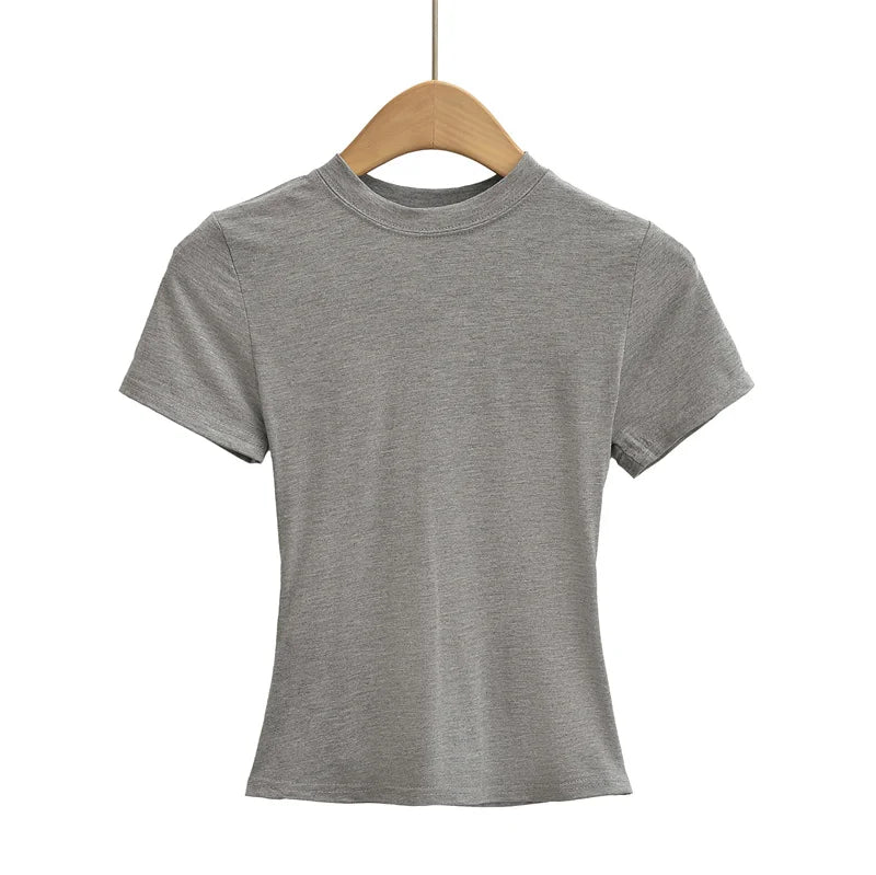 2024 New High Quality Casual T shirt Sexy Slim Short Sleeves Fashion Trend