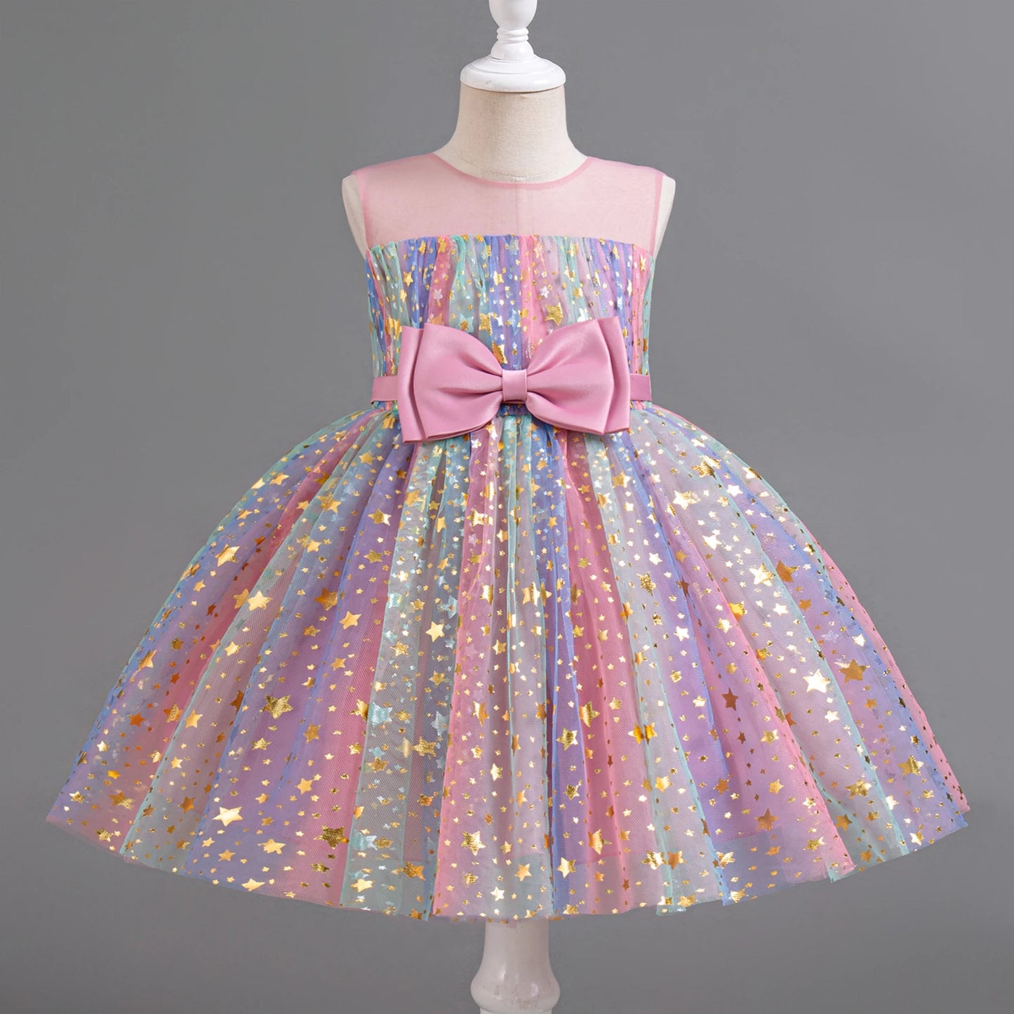 Unicorn Girls Rainbow Princess Dress Sequins Tutu  for Kid 3-8Y Children