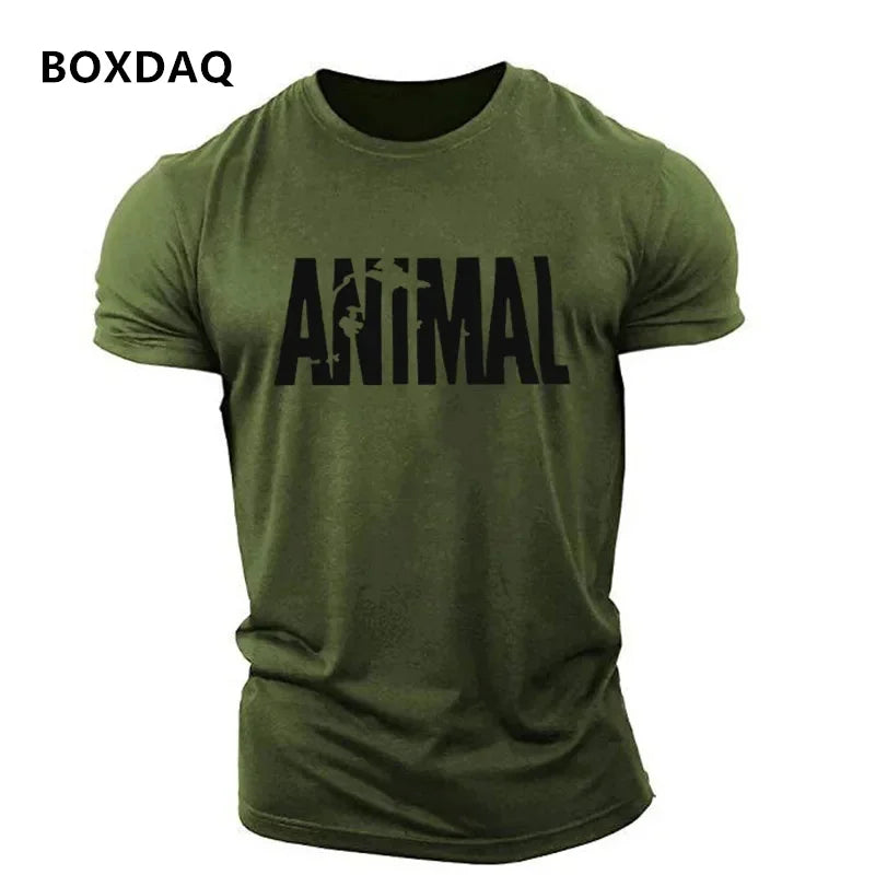 Animal Letter English 3D Print T Shirt 6XL Plus Size Men's Clothing Sports T-Shirts