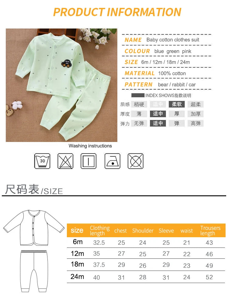 Newborn Pajama 100% Cotton Sets Boy & Girls