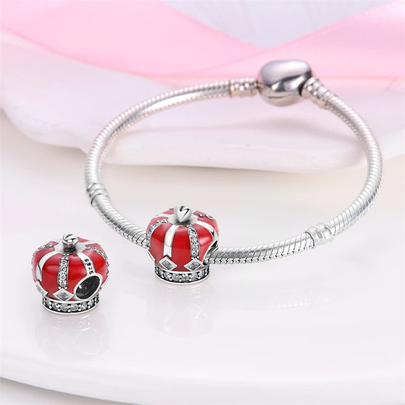 new in 100% 925 Sterling Silver Red Color Series Heart Shape Charms Beads Fit Qikaola 925 Original Bracelets Lucky Jewelry Gifts