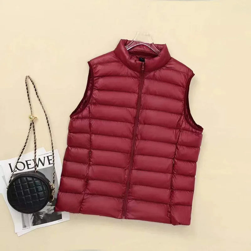 Women Sleeveless Down Jacket Plus Size 5XL 6XL 7XL 8XL 2023 New Autumn Winter Female Ultra Lightweight Packable Down Vest Coat