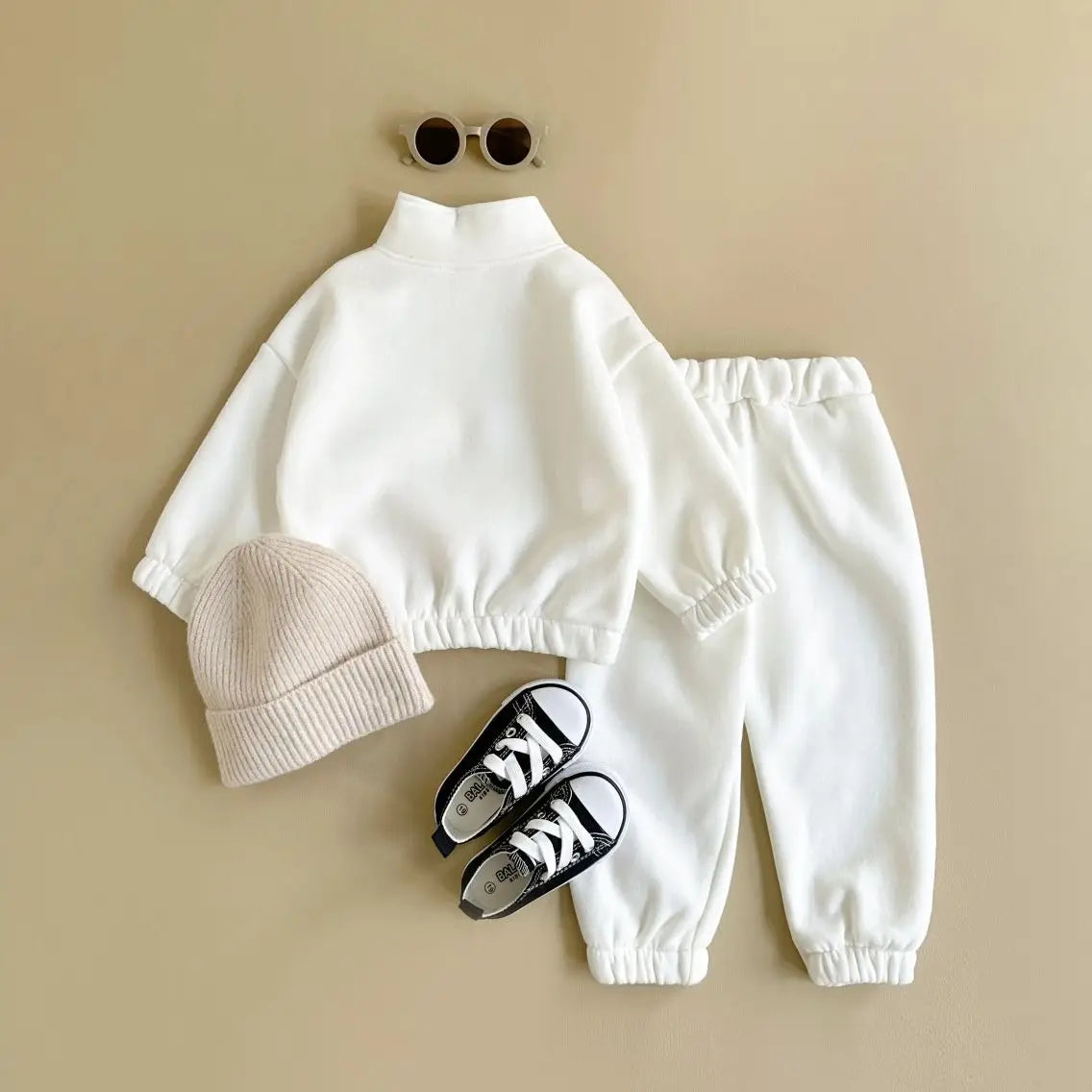 Baby Set Winter Autumn Thicken Half-Zip Fleece Jacket + Pant