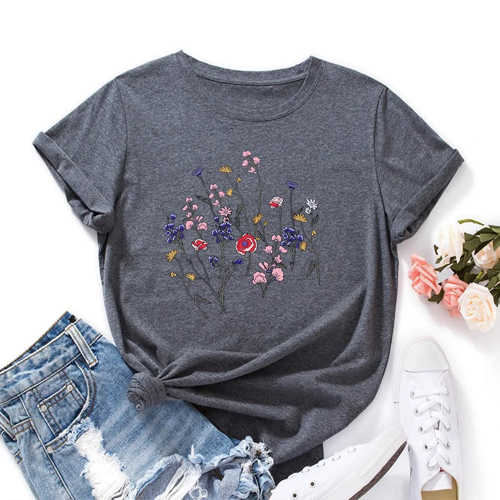 Oversized Women's T-shirt Graphic  Cotton Female Tshirt