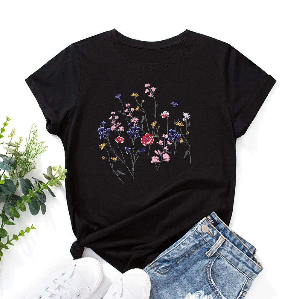 Oversized Women's T-shirt Graphic  Cotton Female Tshirt