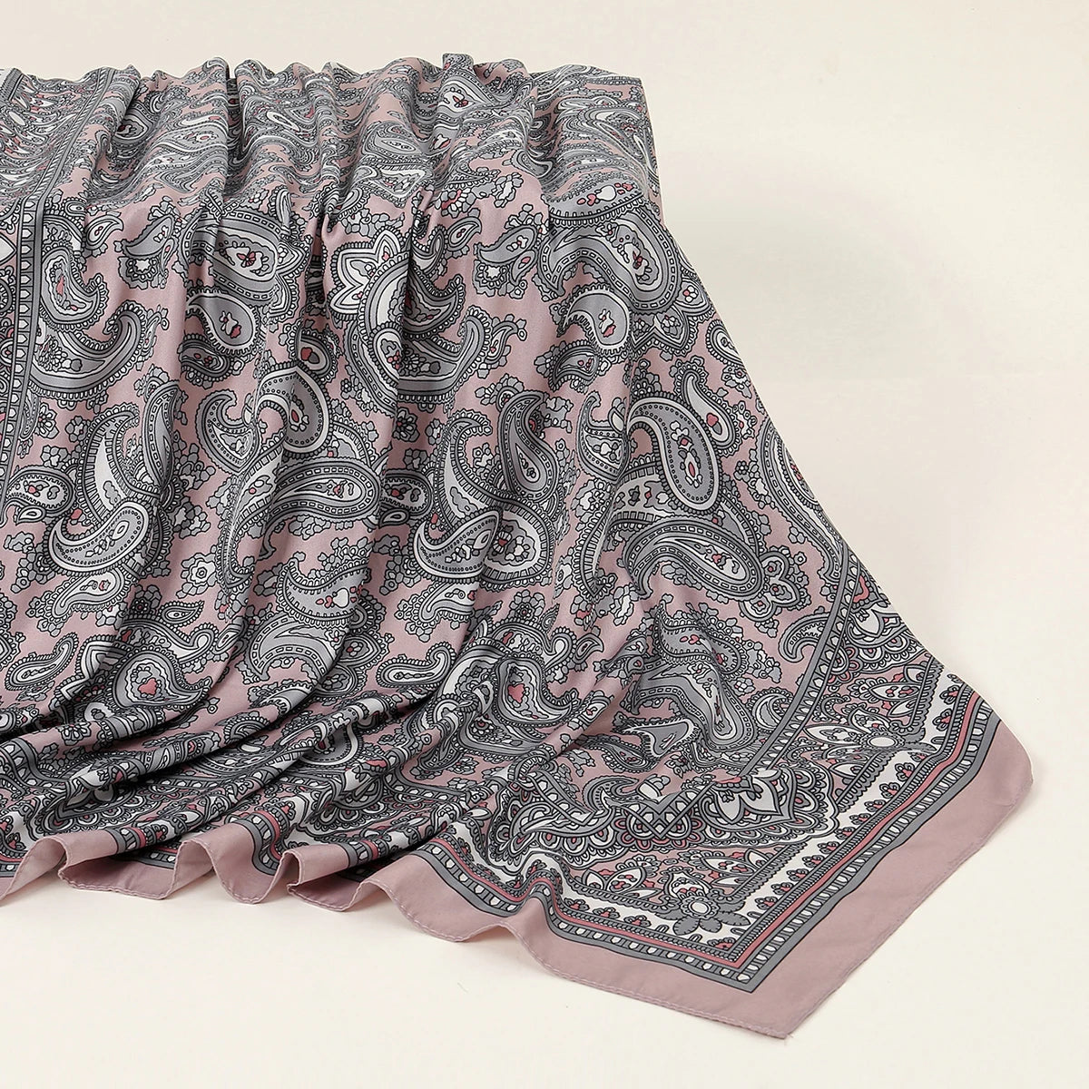 2024 New Satin Silk Square Scarf Paisley Bandana Cashew Elegant Headband Hair Scarf 90*90cm