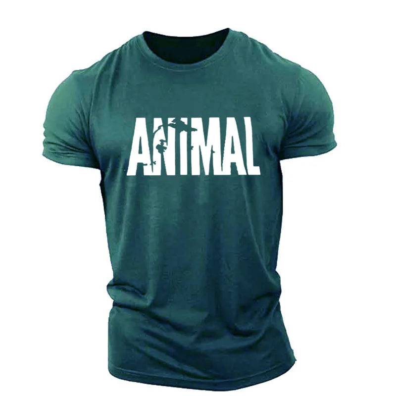 Animal Letter English 3D Print T Shirt 6XL Plus Size Men's Clothing Sports T-Shirts