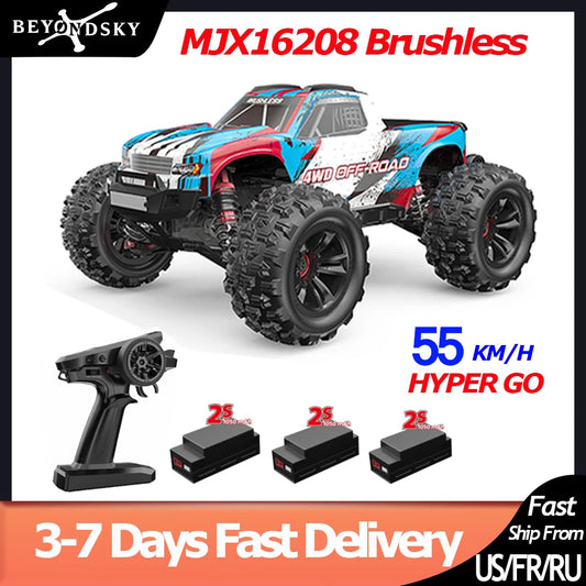 HYPER GO MJX16207 16208 1/16 RC Car 70KM/H Brushless 4WD Racing Car Electric Off-Road Remote Control Truck RC Toy