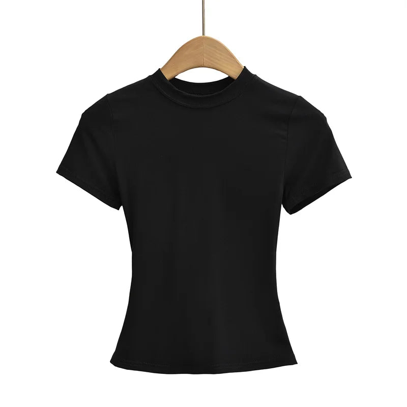 2024 New High Quality Casual T shirt Sexy Slim Short Sleeves Fashion Trend